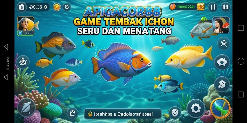 Tampilan gameplay seru saat menembak ikan di APIGACOR88.