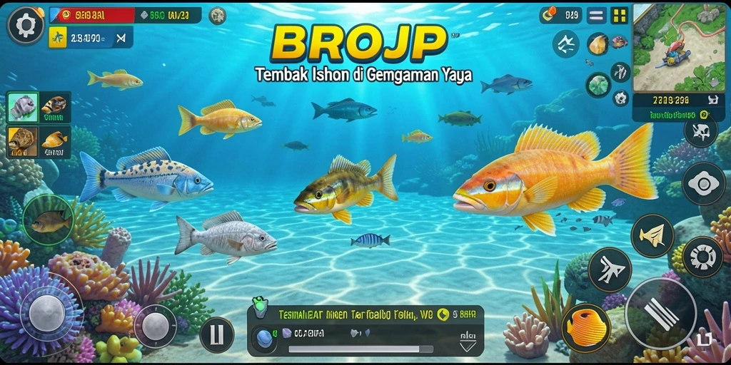 Screenshot utama BROJP menampilkan serunya gameplay Tembak Ikan.