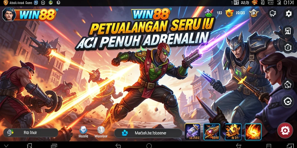 Tangkapan layar gameplay WIN88 dengan aksi menegangkan dan karakter beragam.